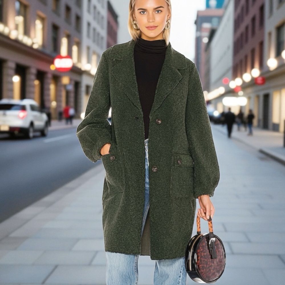 Revolve TULAROSA Riley Moss Green Berber Sherpa Coat M